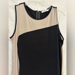 Black and tan long maxi dress, Calvin Klein, size 6